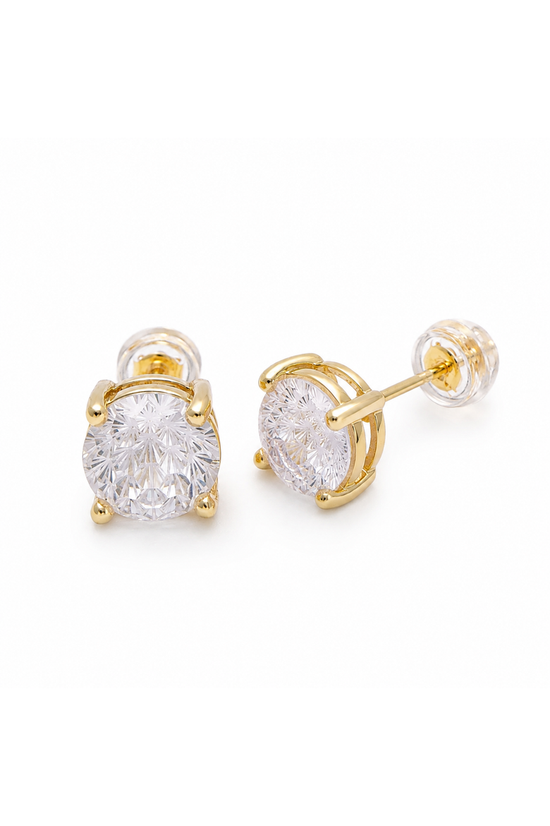 Solitaire Lumière Studs, Alternate, color, Gold
