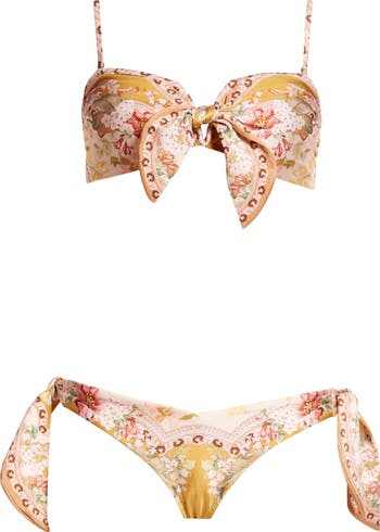 ★Zimmermann★ Wylie Scarf Tie フローラル ビキニ Wylie Scarf Tie floral bikini in yellow - Zimmermann | Mytheresa