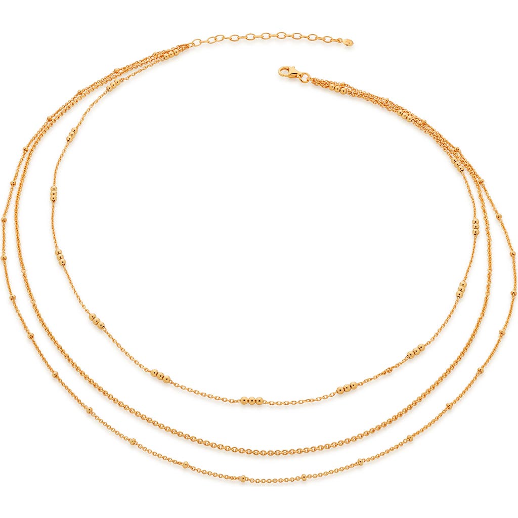 Monica Vinader Layered Chain Link Necklace In 18ct Gold Vermeil On Sterling
