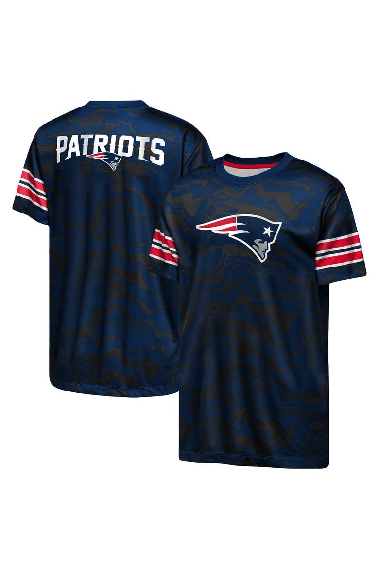 Youth Outerstuff  Navy New England Patriots Slant Route Performance T-Shirt, Main, color, Navy