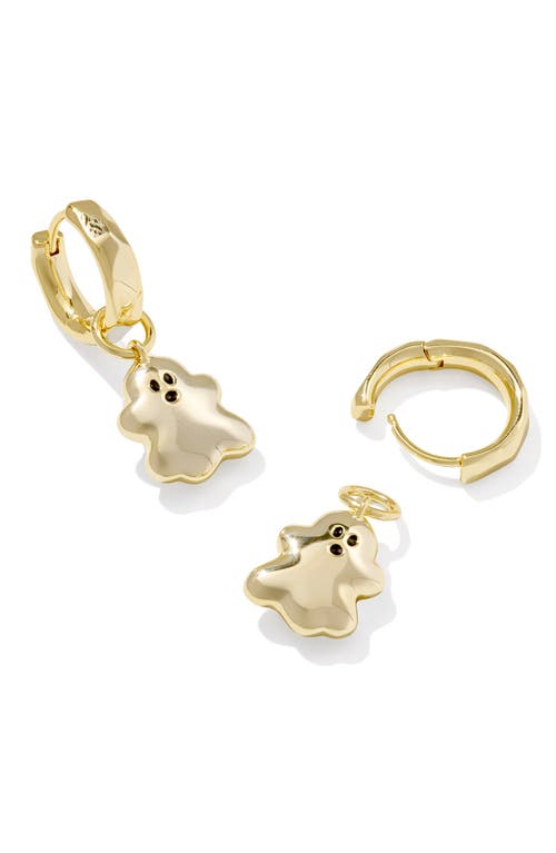 Kendra Scott Imitation Pearl Ghost Huggie Earrings In Gold