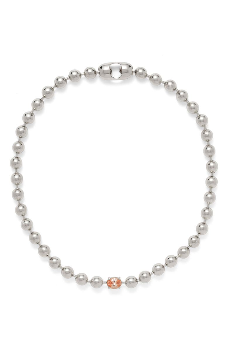 Lady Grey Selene Ball Chain Necklace, Main, color, Silver/ Peach