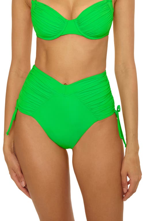 Becca Color Code High Waist Side Tie Bikini Bottoms In Green