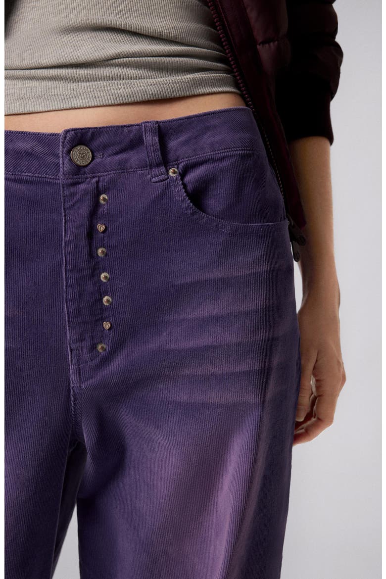 Stretch Cotton Corduroy Wide Leg Pants, Alternate, color, PURPLE