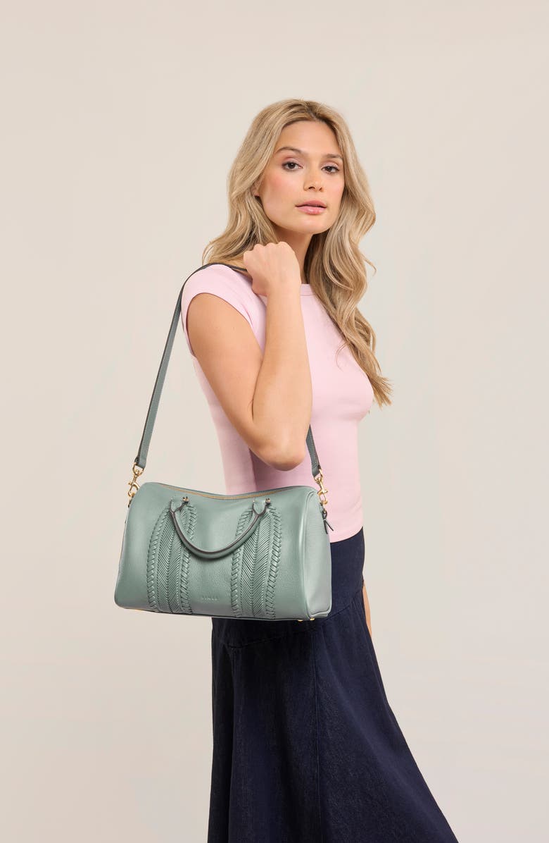 AIMEE All For Love Leather Satchel, Alternate, color, Healers Green