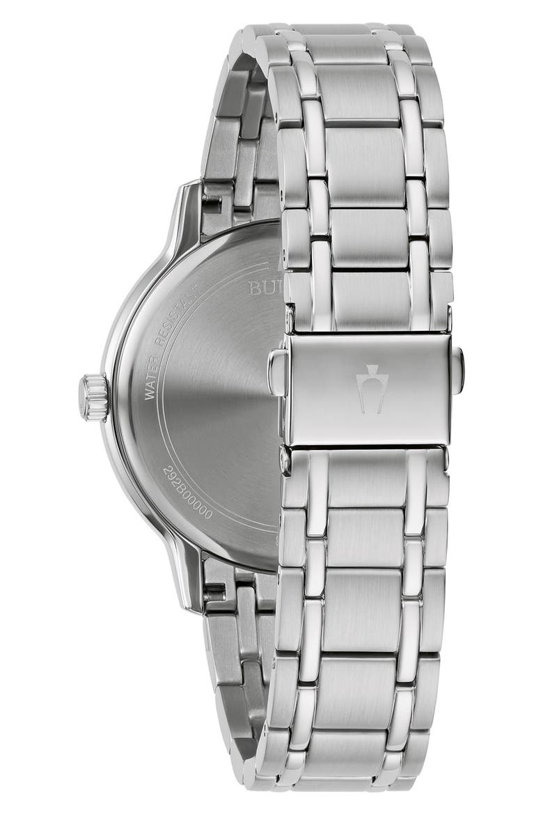 Diamond Dial Three Hand Quartz Bracelet Watch, 40mm, Alternate, color, SILVER