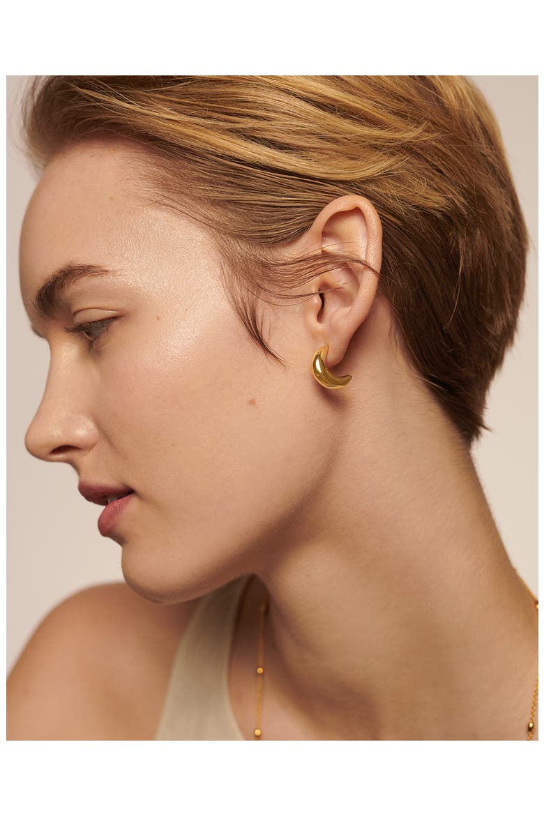 Crescent Moon Hoop Earrings, Alternate, color, YELLOW GOLD