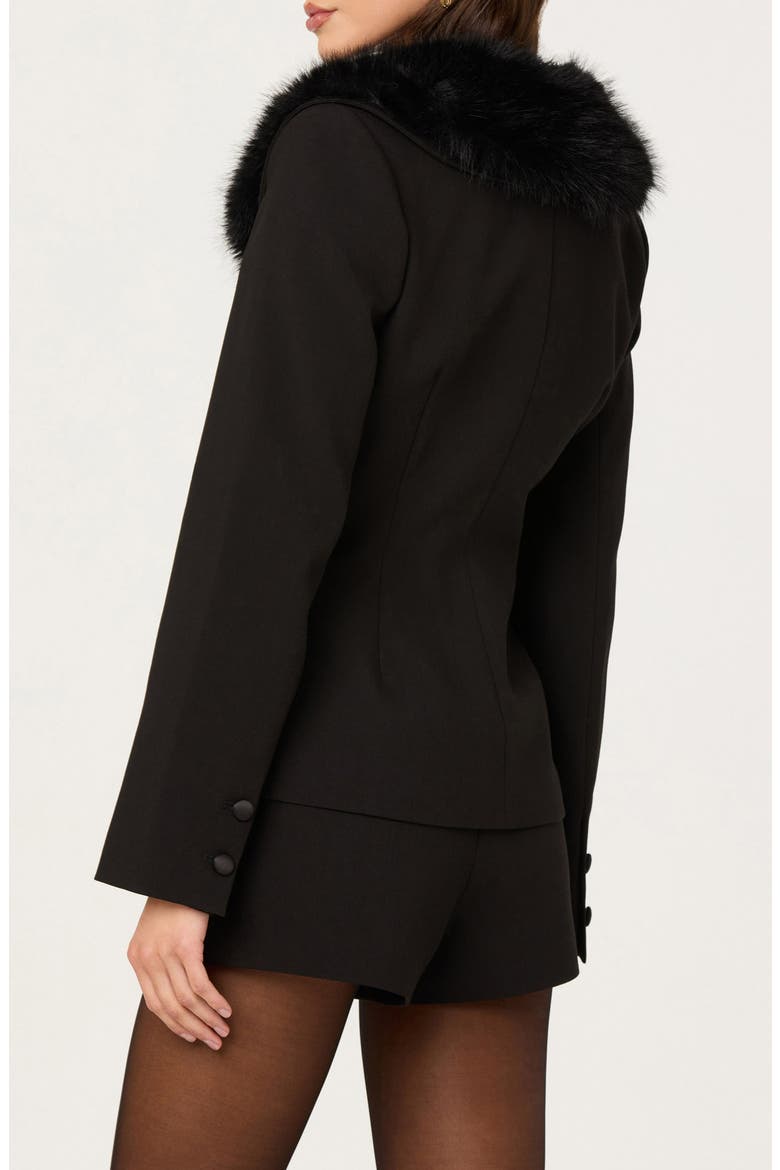 Stefani Jacket with Removable Faux Fur Collar, Alternate, color, BLACK