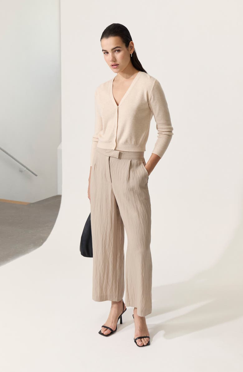 DELUC Melfi Crop Cardigan, Alternate, color, Ecru Melange