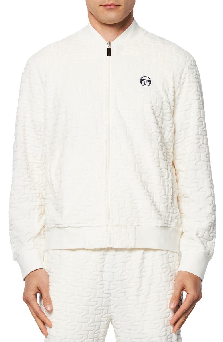 Sergio Tacchini Livata Logo Jacquard Cotton Blend French Terry Track Jacket, Main, color, 