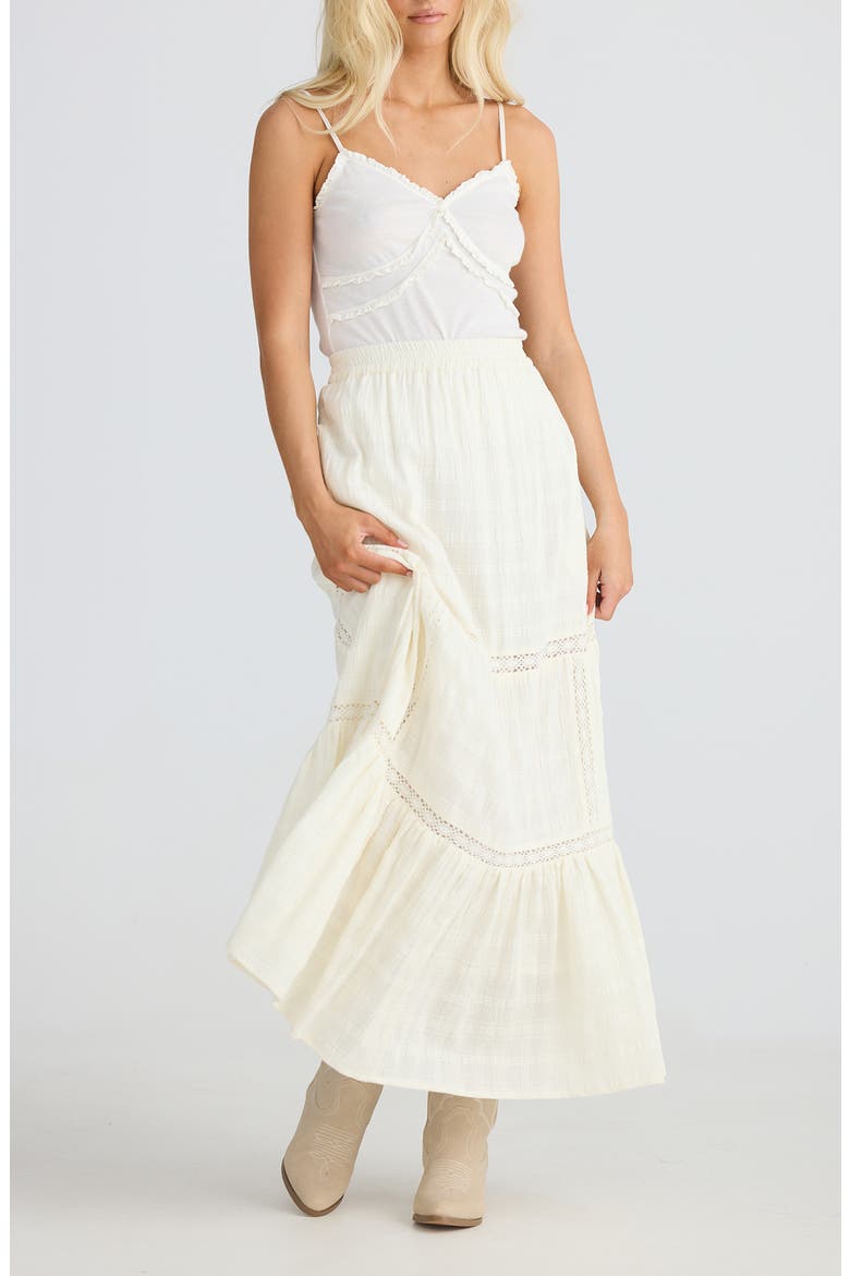 Aurora Tiered Maxi Skirt, Alternate, color, OFF WHITE