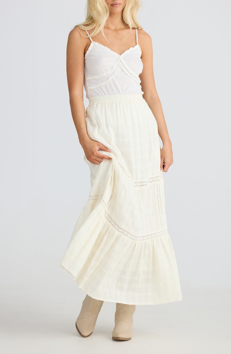 Talisman the Label Aurora Tiered Maxi Skirt, Alternate, color, Off White