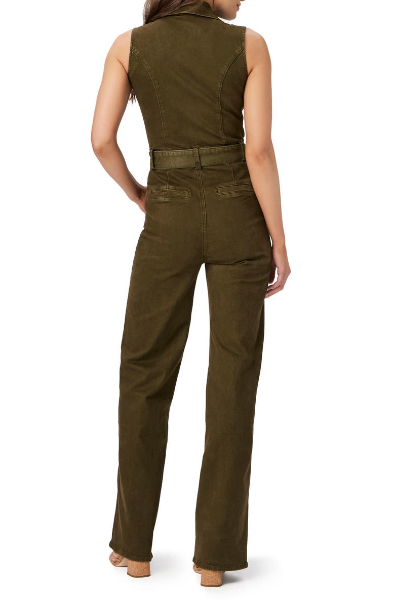 PAIGE Sasha Belted Denim Jumpsuit, Alternate, color, Vintage Olive Meadow