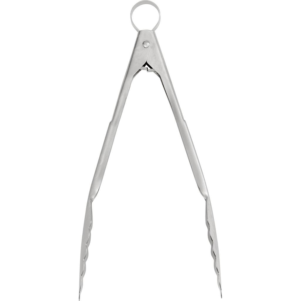 Cuisipro 9.5 Inch Stainless Steel Locking Tongs In Silver