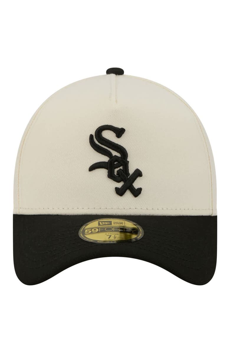 New Era Men's New Era Cream Chicago White Sox Chrome A-Frame 59FORTY Fitted Hat, Alternate, color, Cream