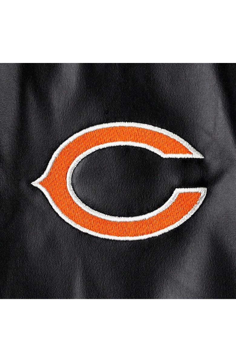 THE WILD COLLECTIVE Men's The Wild Collective Black Chicago Bears Metallic Bomber Full-Snap Jacket, Alternate, color, Black