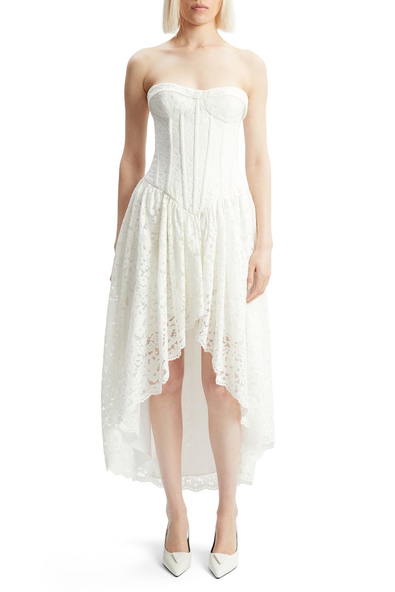 Felicidad Strapless Lace Dress, Main, color, ORCHID WHITE
