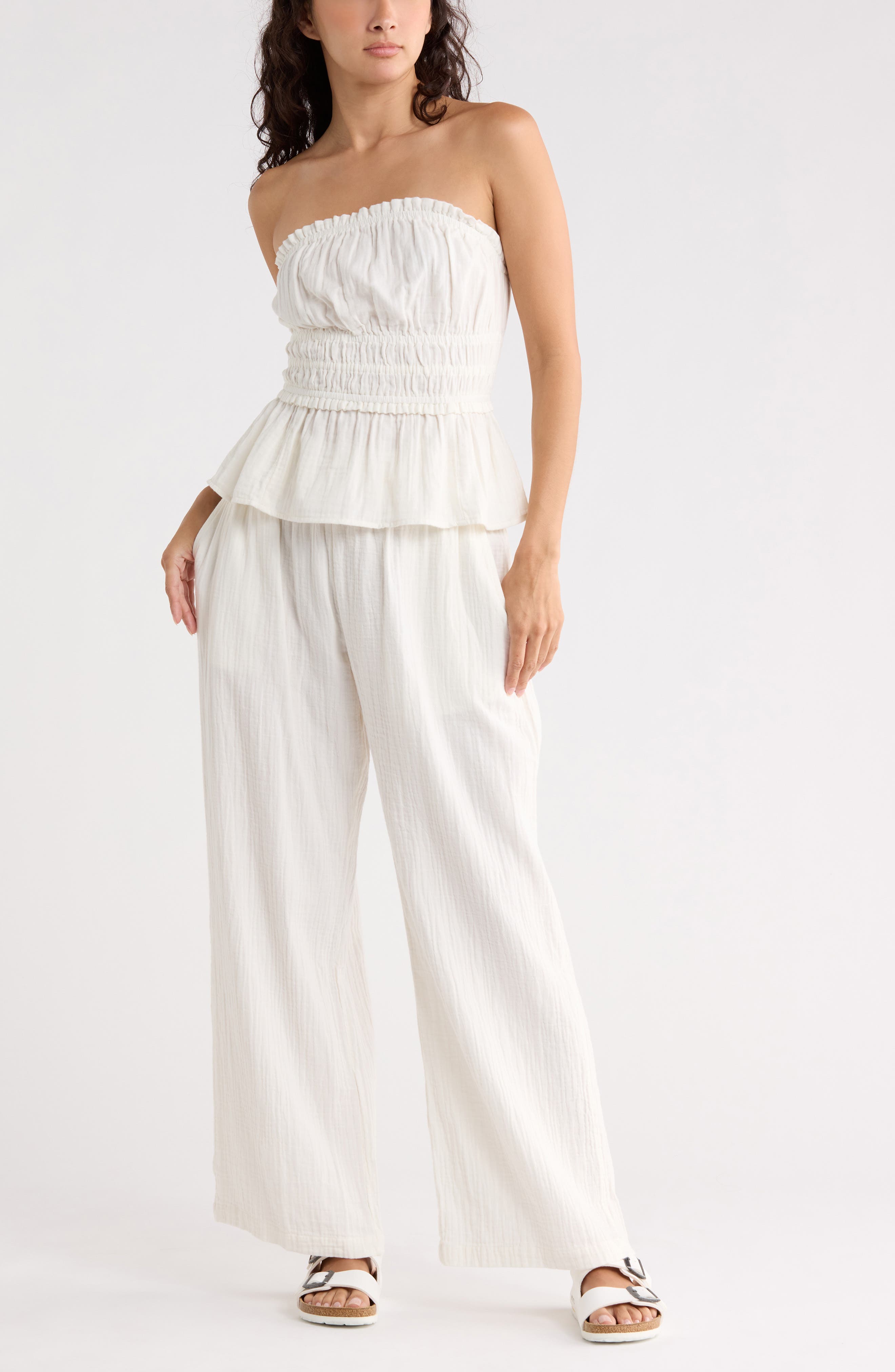 Cotton Gauze Wide Leg Pants - image 3