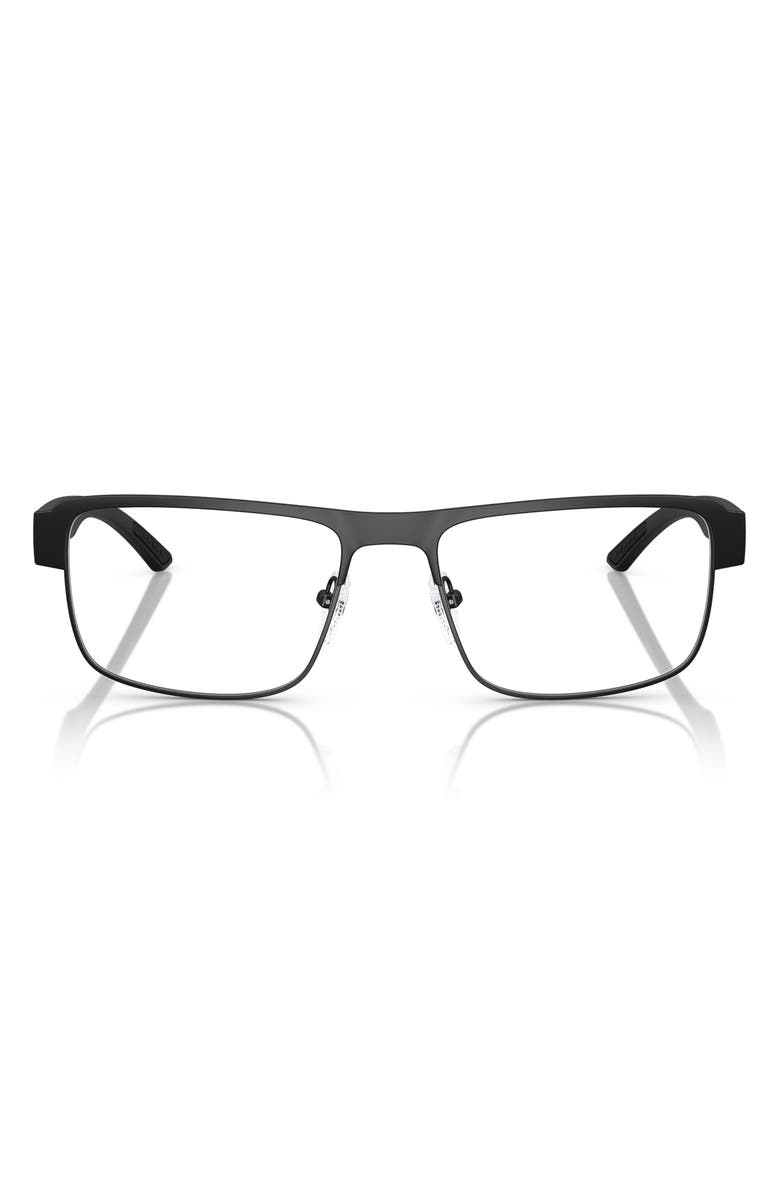 Prada Linea Rossa 56mm Rectangular Optical Glasses, Main, color, 