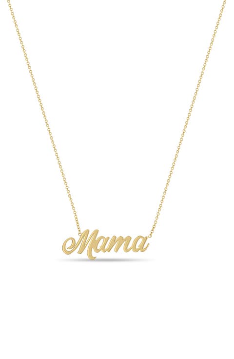 Mama Script Pendant Necklace