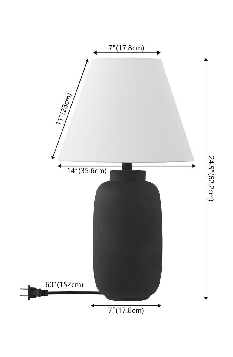 JONATHAN Y Elinore 24.5" Minimalist Scandinavian Resin/Iron Ginger Jar LED Table Lamp, Alternate, color, Matte Black