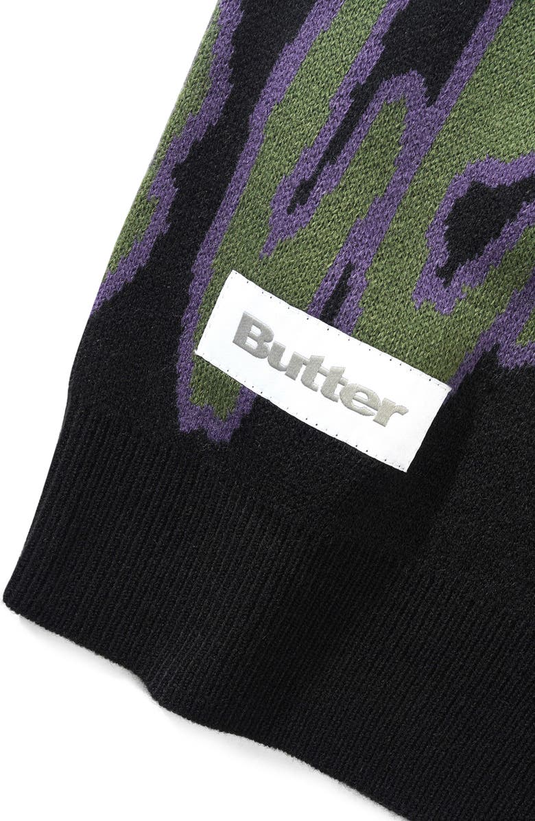 Butter Goods Frenzy Jacquard Graphic Crewneck Sweater, Alternate, color, 