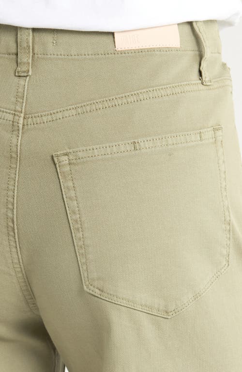 Paige Anessa High Waist Wide Leg Utility Jeans In Green