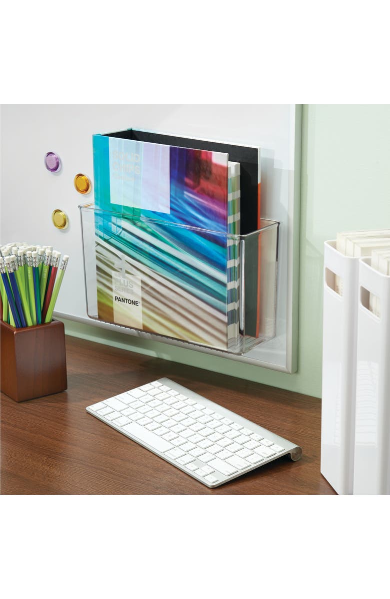 iDesign Adhesive Organizer Bin for Kitchen - Set of 4 - Clear, Alternate, color, Clear