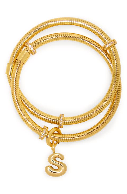 Bubble Charm Initial Bracelet