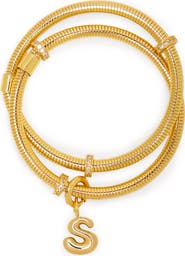 SAACHI Bubble Charm Initial Bracelet