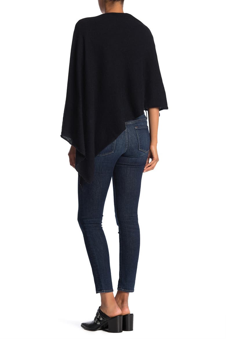Lightweight Cowl Neck Poncho, Alternate, color, BLACK