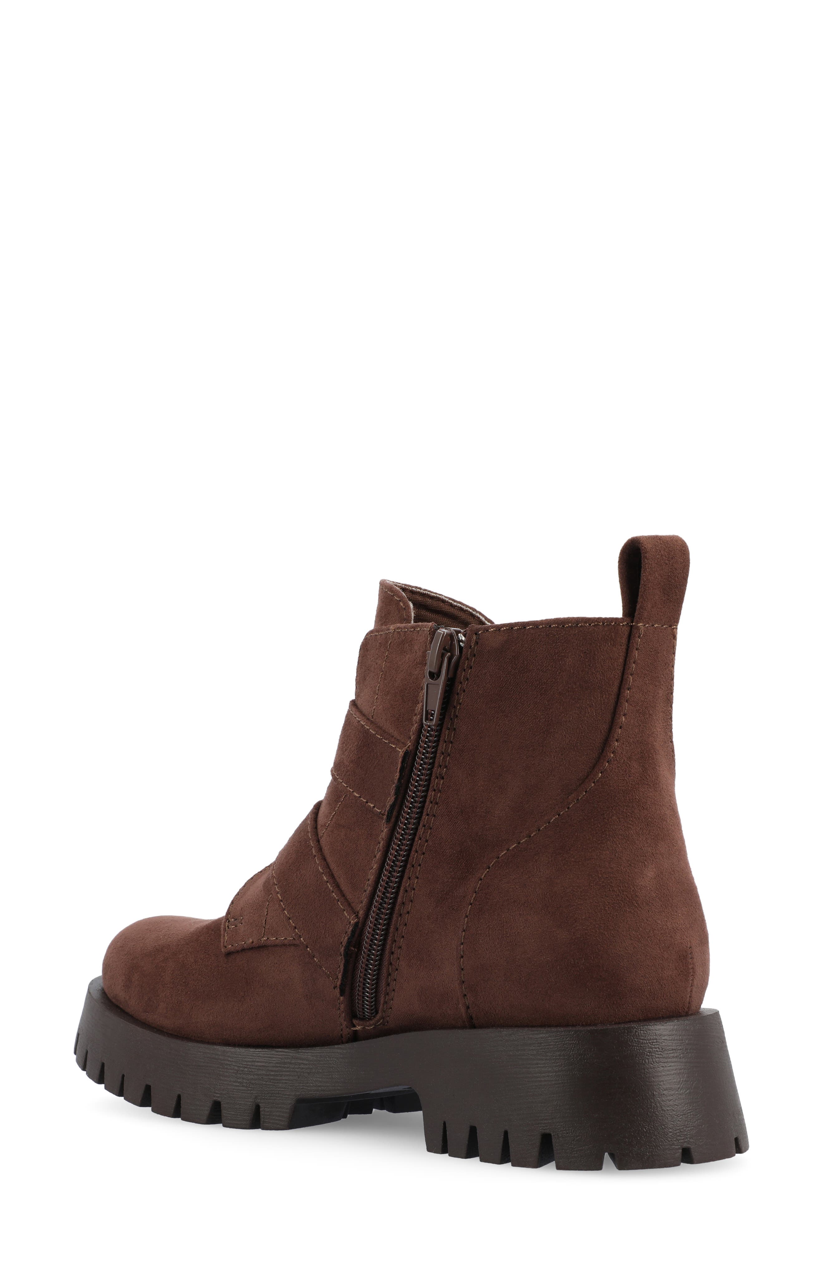 Journee Collection Maebry Buckle Bootie, Alternate, color, Brown