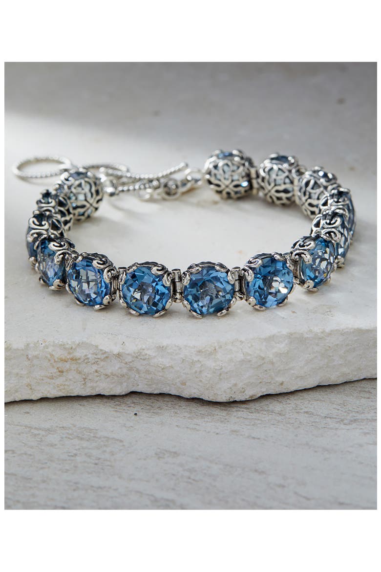 Aquamarine & Topaz Bracelet, Alternate, color, BLUE