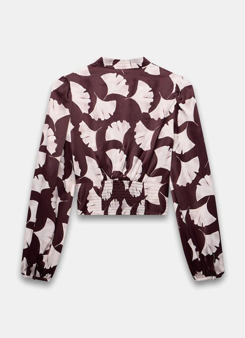 Mint Velvet Leaf Print Top In Multi