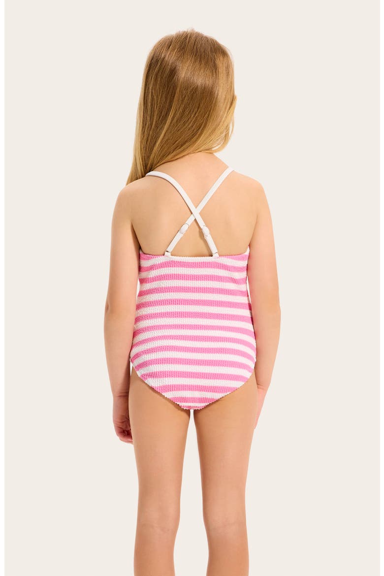 Kids' Textured One-Piece Swimsuit, Alternate, color, CANDY PINK
