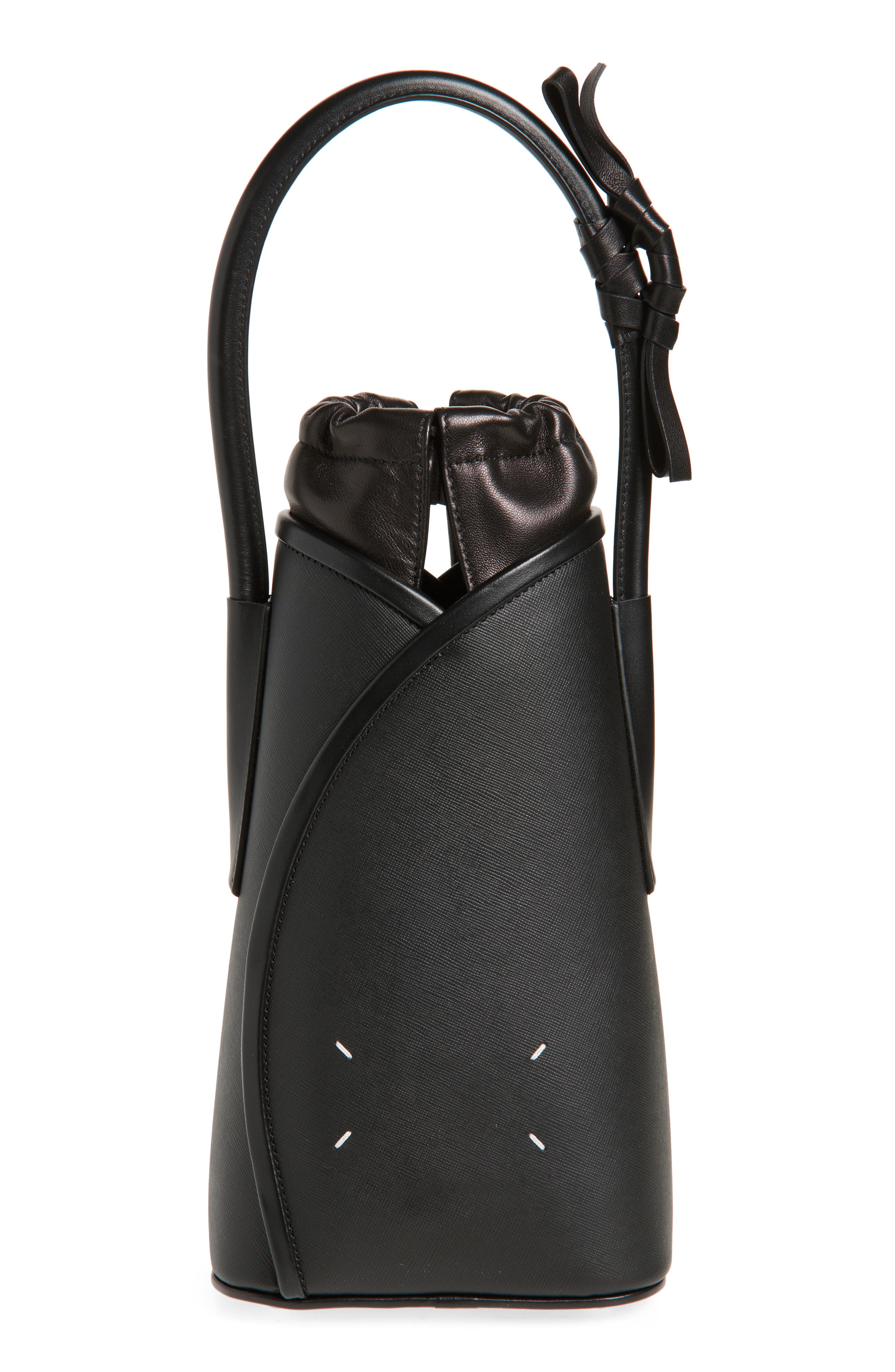 Maison Margiela Fortune North/South Leather Handbag, Alternate, color, Black/ Black