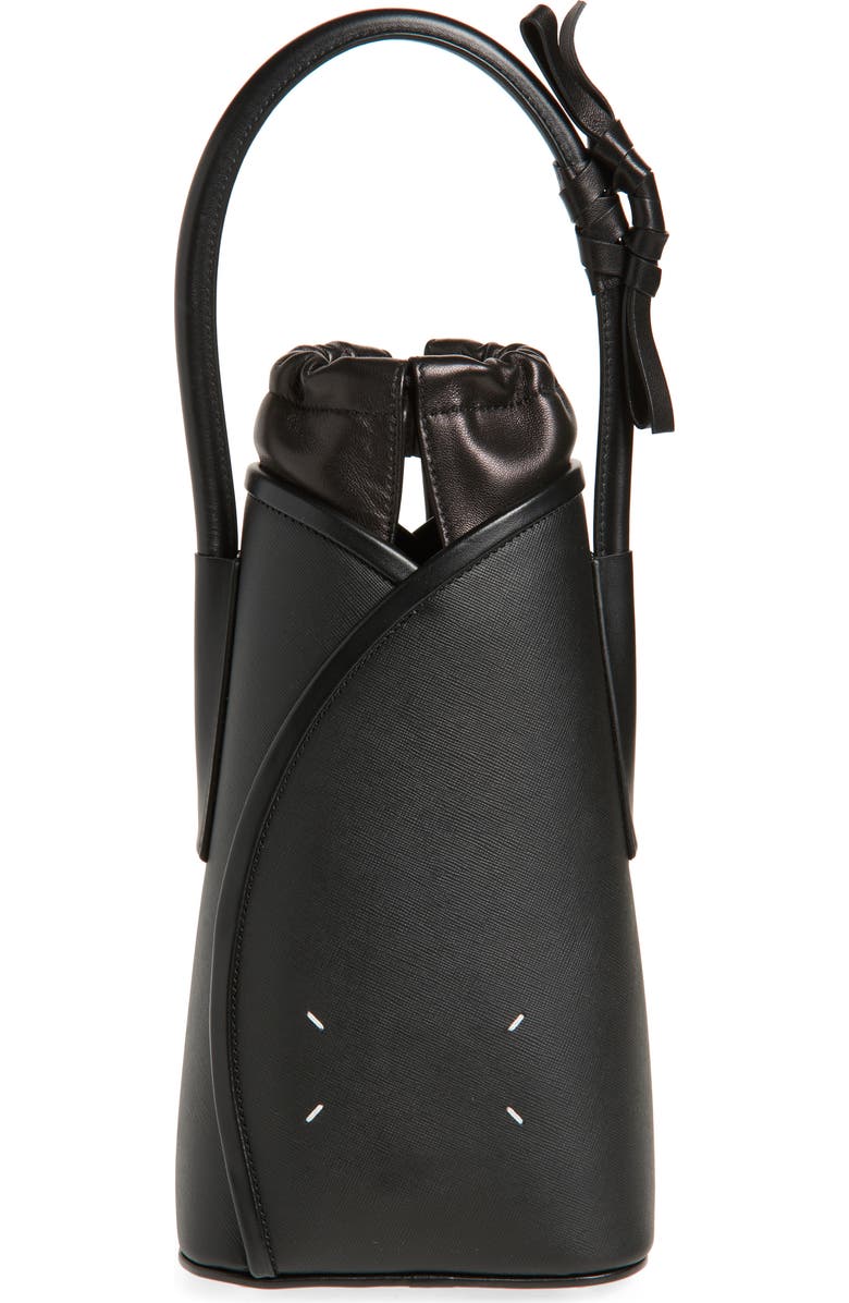 Maison Margiela Fortune North/South Leather Handbag, Alternate, color, Black/ Black