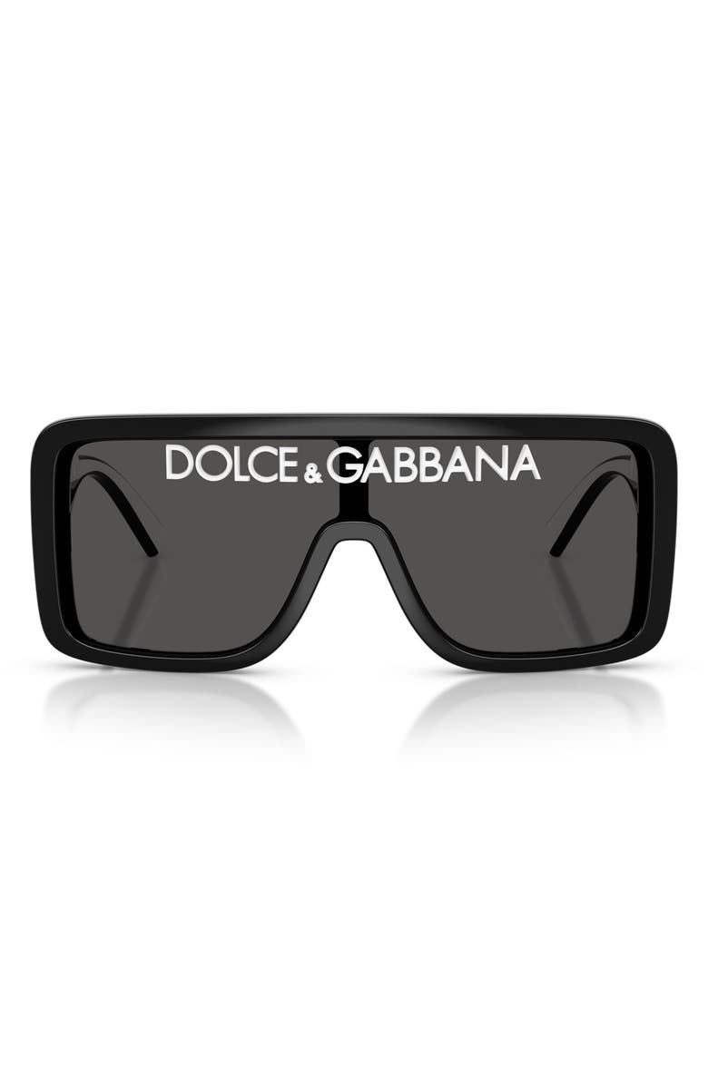 Dolce&Gabbana 134mm Rectangular Shield Sunglasses, Main, color, 