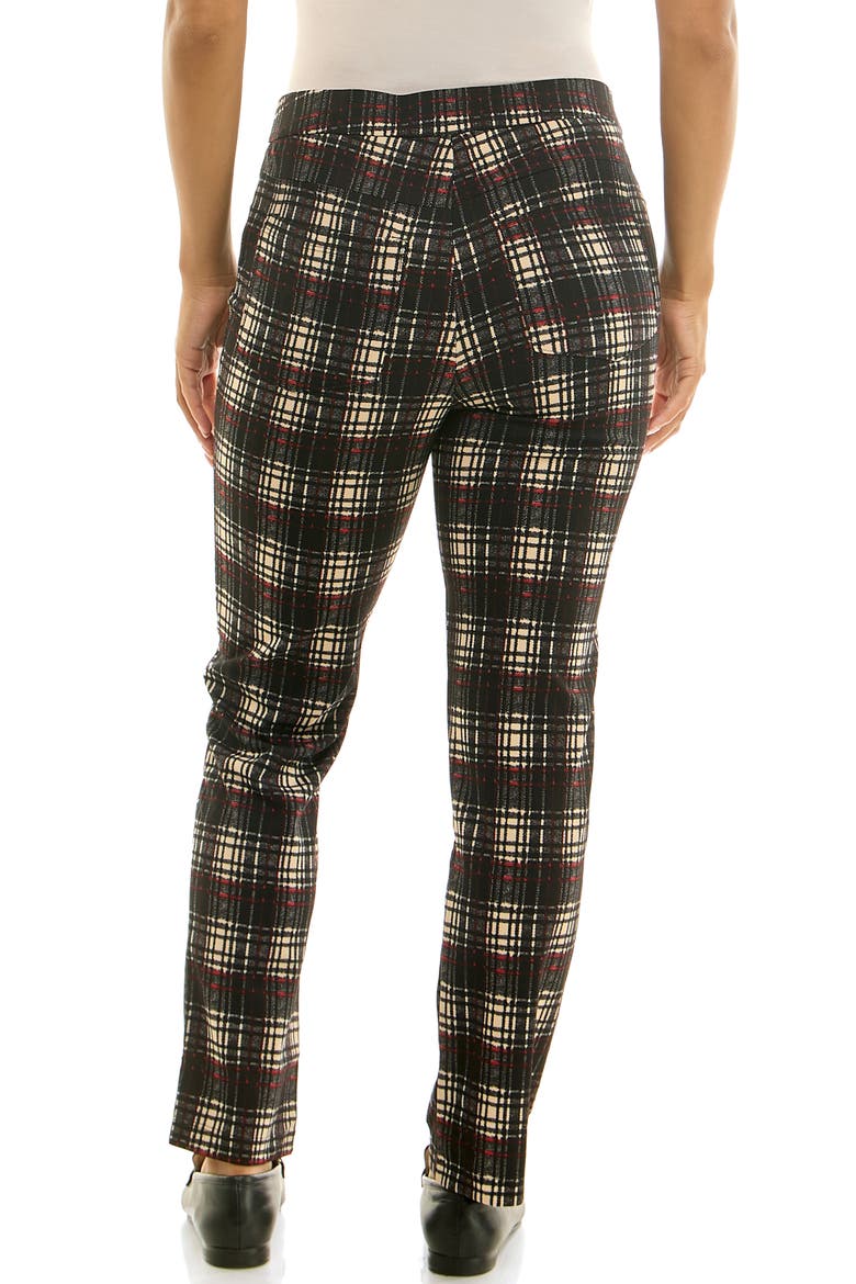 Elastic Waist Ankle Pants, Alternate, color, BLACK CLASSIC PLAID
