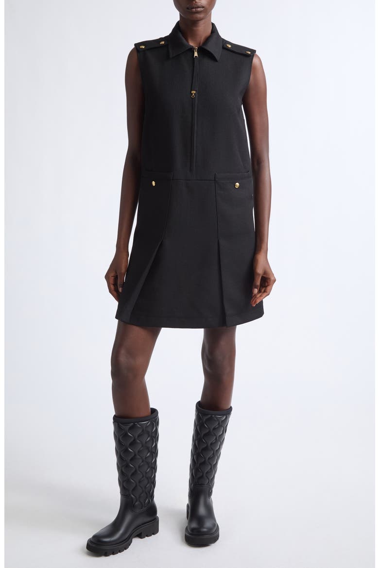 Virgin Wool Shift Dress, Main, color, BLACK