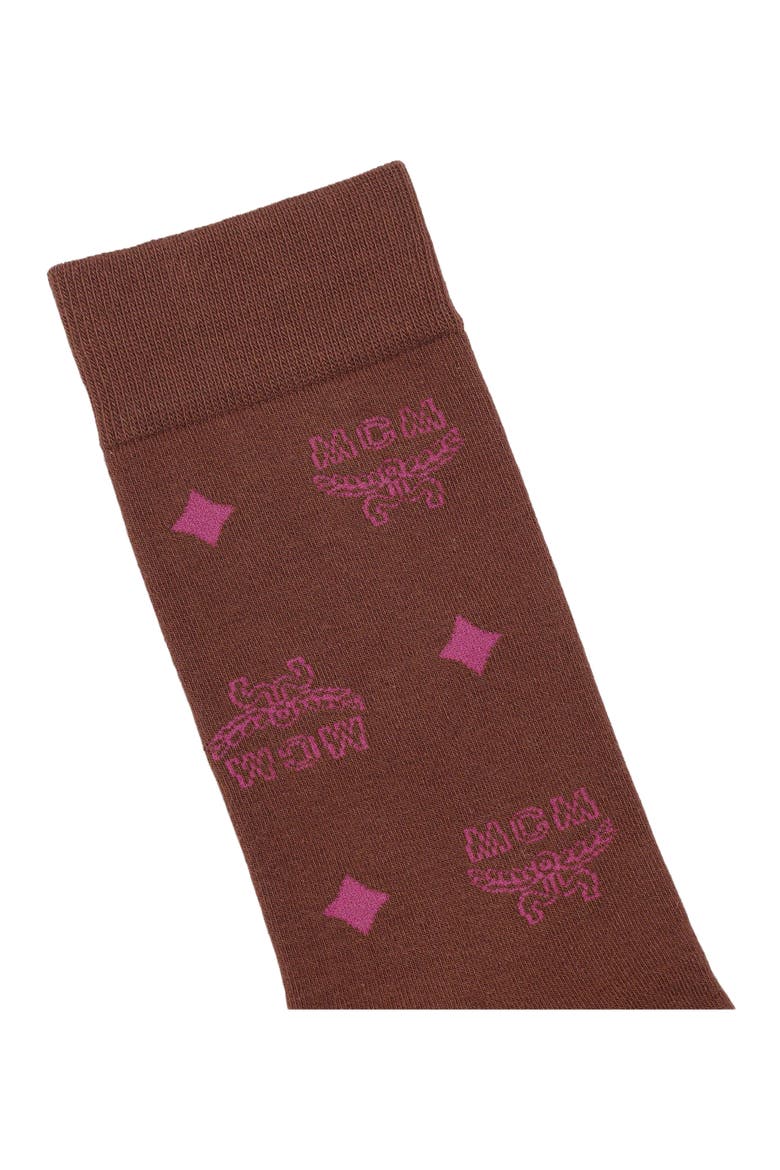 Monogram Knit Socks, Alternate, color, Sangria Sunset