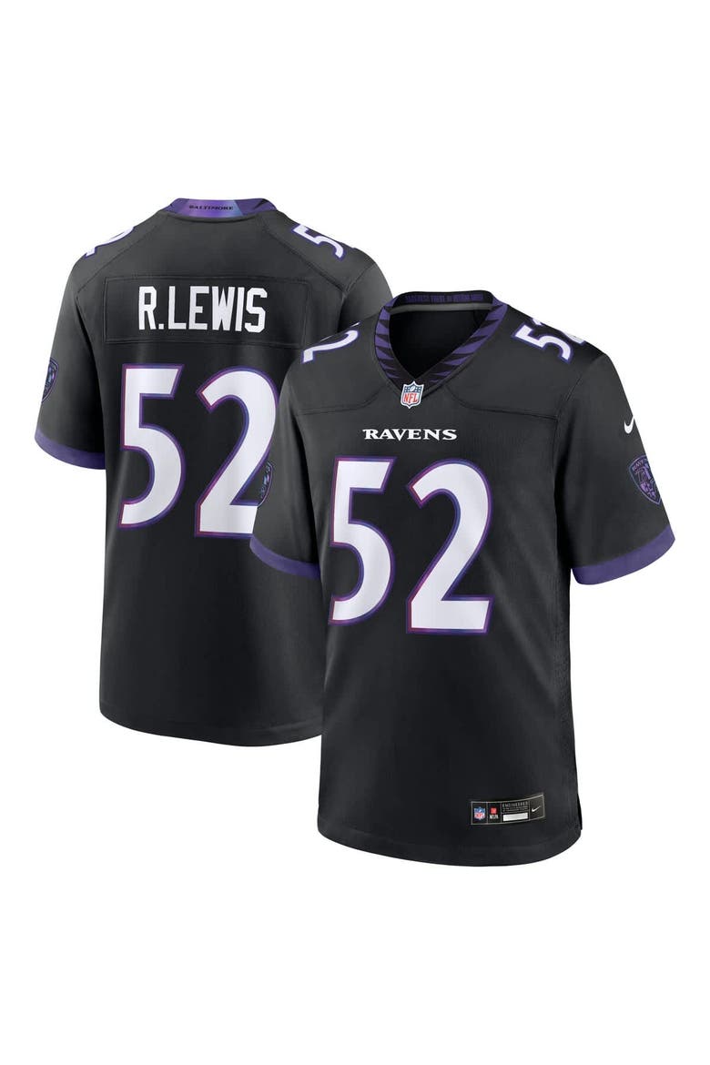 Men's Nike Ray Lewis Black Baltimore Ravens Alternate Retired Player Game Jersey, Main, color, Black