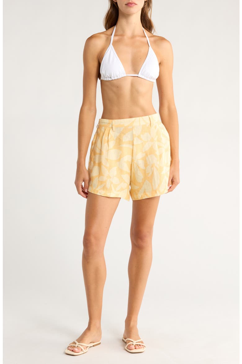 The Getaway Linen Cover-Up Shorts, Main, color, CREAMSICLE