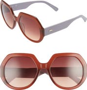 Longchamp 55mm Gradient Geometric Sunglasses
