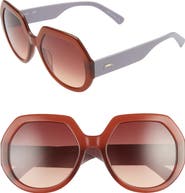Longchamp 55mm Gradient Geometric Sunglasses