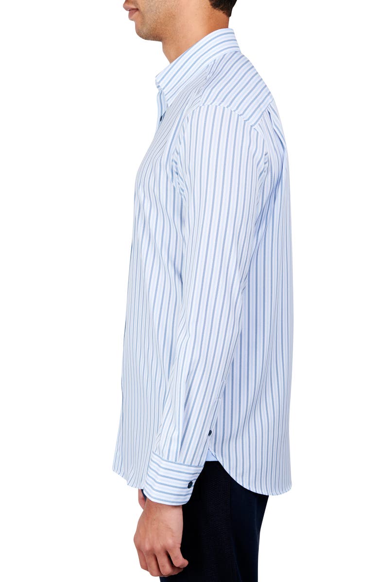 W.R.K Regular Fit Stripe Performance Stretch Dress Shirt, Alternate, color, Blue/ Blue