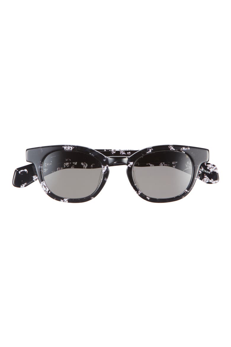 Total Wit 45mm Round Polarized Sunglasses, Main, color, BLACK / CLEAR / POLARIZED GREY
