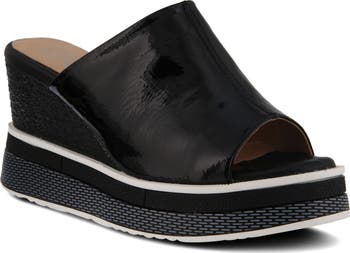 Sandali Con Zeppa In Pelle Da Donna Arancio-cuoio - Foto 5