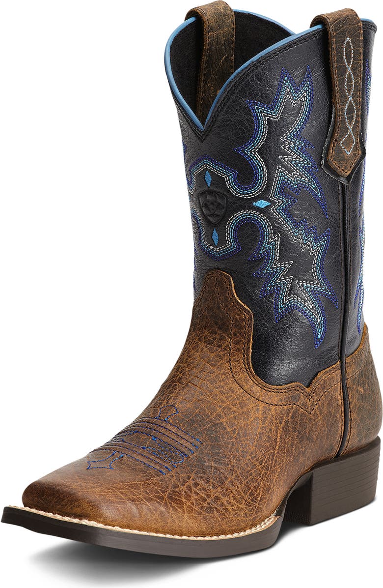 Ariat Kids' Tombstone Wide Square Toe Western Boot, Main, color, Brown