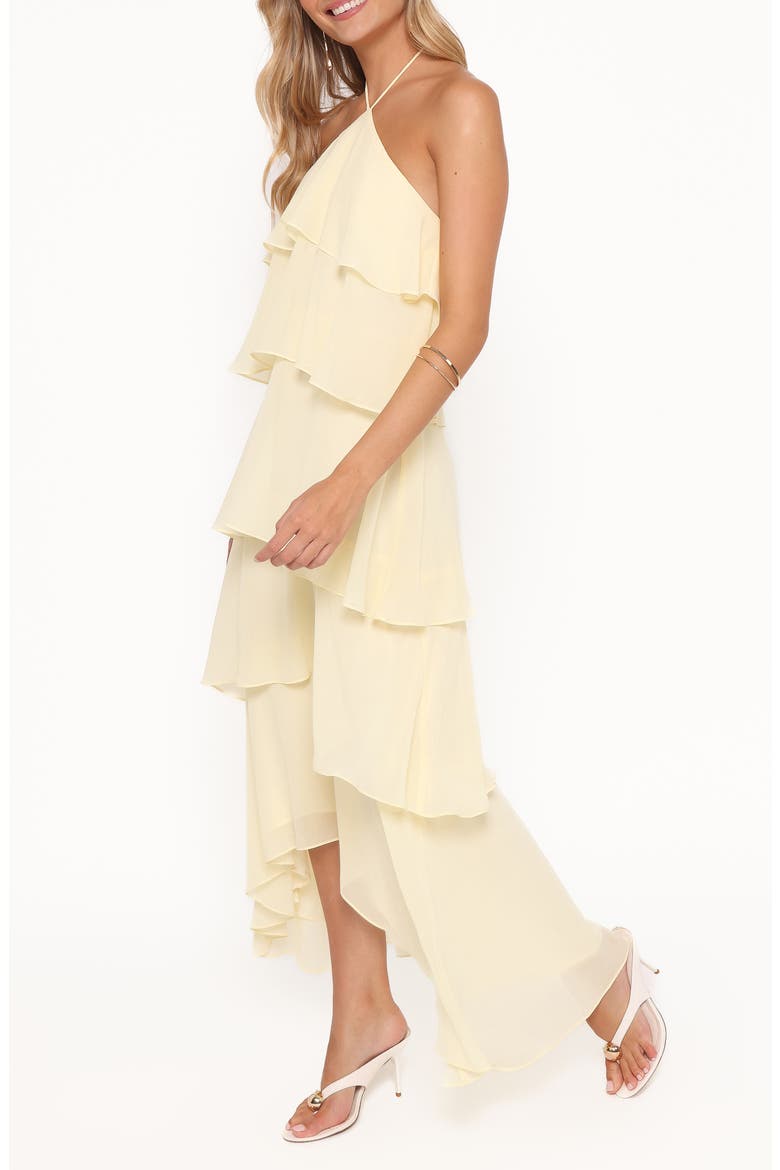 Jonia Halterneck High-Low Maxi Dress, Alternate, color, BUTTER YELLOW